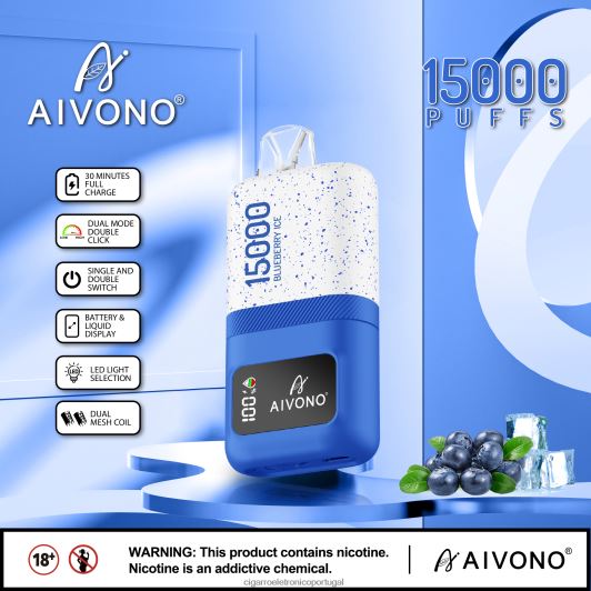 Cigarro Eletrónico Preço Portugal - Aivono AIM magic 15.000 gelo de mirtilo FR2FJJ68