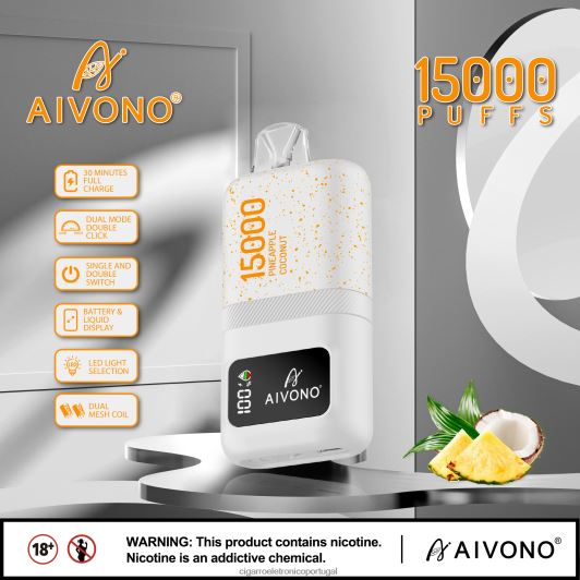 Cigarro Eletrônico Vape - Aivono AIM magic 15.000 coco abacaxi FR2FJJ72