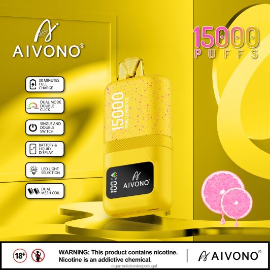 Cigarro Eletrônico Vape - Aivono AIM magic 15.000 gelo de limão rosa FR2FJJ61