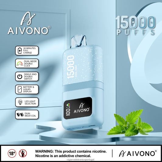 Importação Cigarro Eletrónico Portugal - Aivono AIM magic 15.000 menta fresca FR2FJJ62