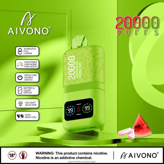 Cigarro Eletrônico - Aivono AIM magic 20.000 chiclete de melancia FR2FJJ82
