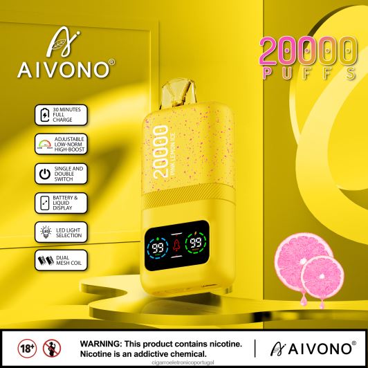 Cigarro Eletrônico Vape - Aivono AIM magic 20.000 gelo de limão rosa FR2FJJ83