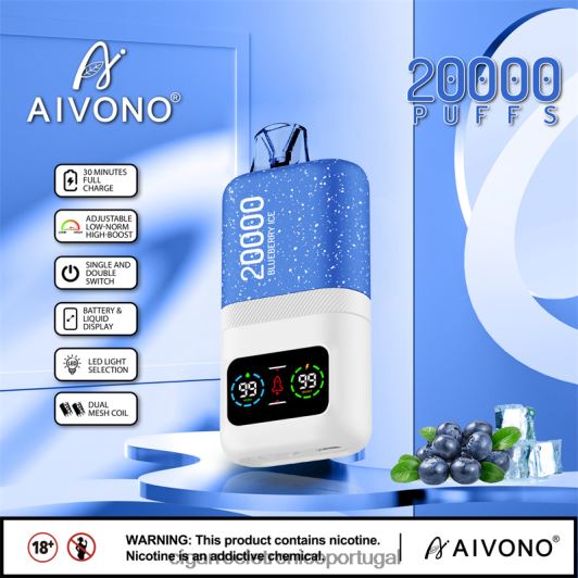 Importação Cigarro Eletrónico Portugal - Aivono AIM magic 20.000 gelo de mirtilo FR2FJJ73