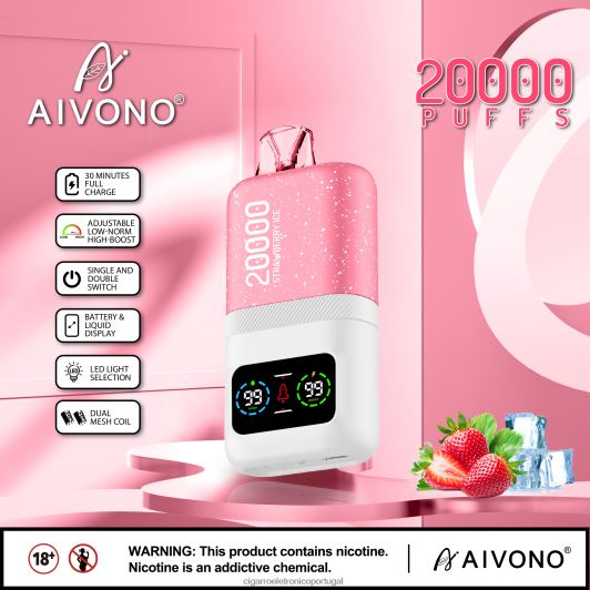 Loja De Cigarro Eletronico Portugal - Aivono AIM magic 20.000 gelo de morango FR2FJJ74