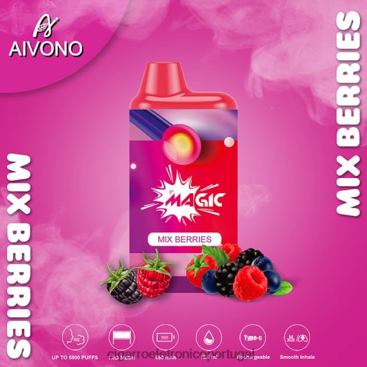 Atacado Vaporizador - Aivono AIM MAGIC cigarro de caixa de 5800 bocas misture frutas FR2FJJ100