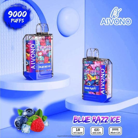 Cigarro Eletronico Atacado - Aivono AIM XXL Adesivo de boca 9000 transparente gelo azul FR2FJJ54