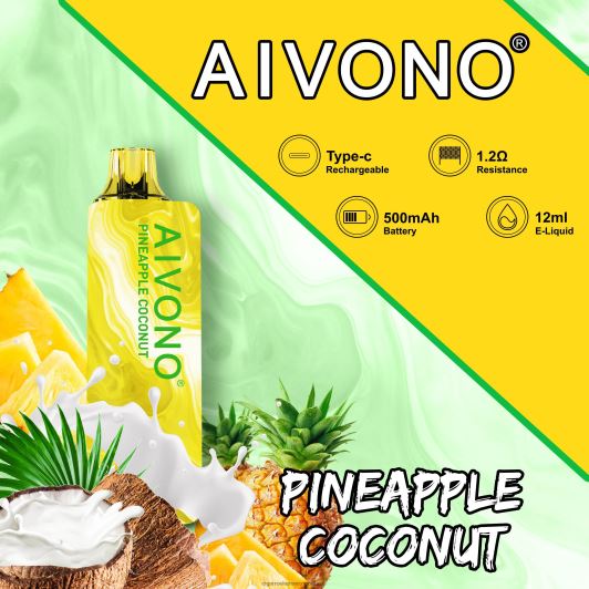 Importação Cigarro Eletrónico Portugal - Aivono AIM GUN 7.000 coco abacaxi FR2FJJ106