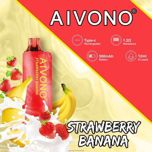 Loja De Cigarro Eletronico Portugal - Aivono AIM GUN 7.000 banana morango FR2FJJ107