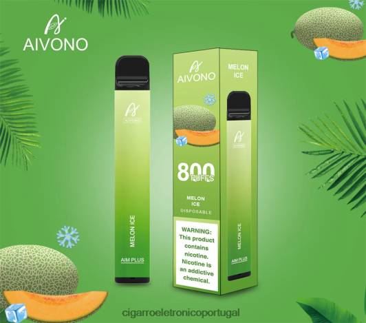 Cigarro Eletrônico Descartável Atacado - Aivono AIM PLUS 800 gelo de melão FR2FJJ187