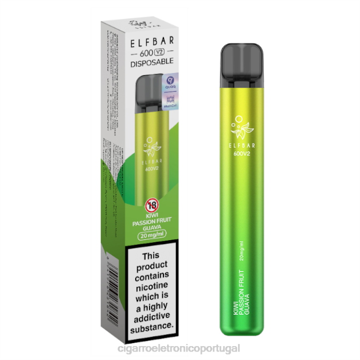cigarro eletrónico comprar online RB64286 kiwi maracujá goiaba ELFBAR 600V2 20mg