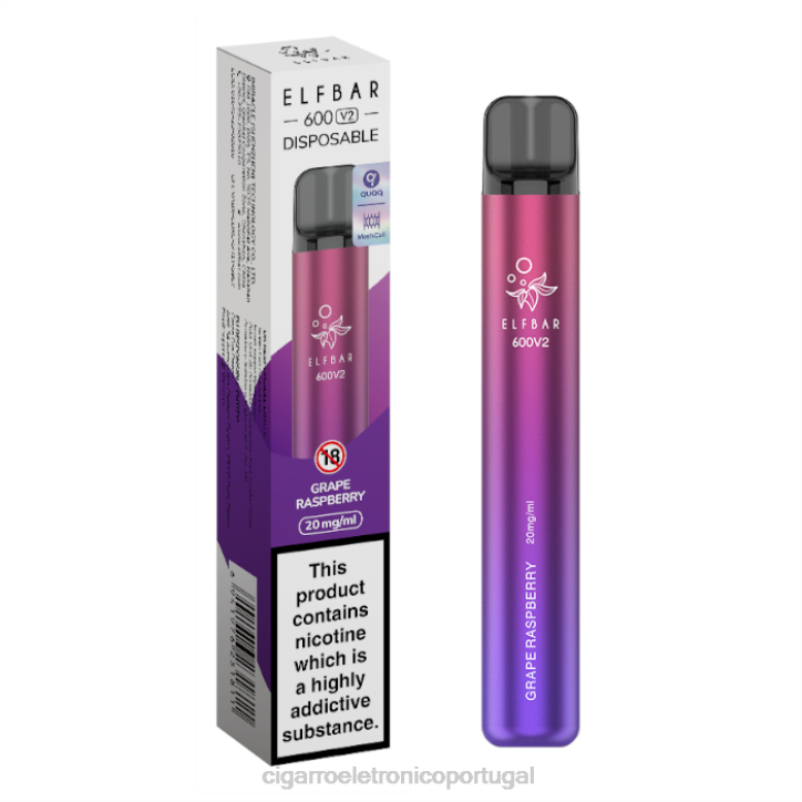 cigarro eletrónico iqos RB64285 uva framboesa ELFBAR 600V2 20mg