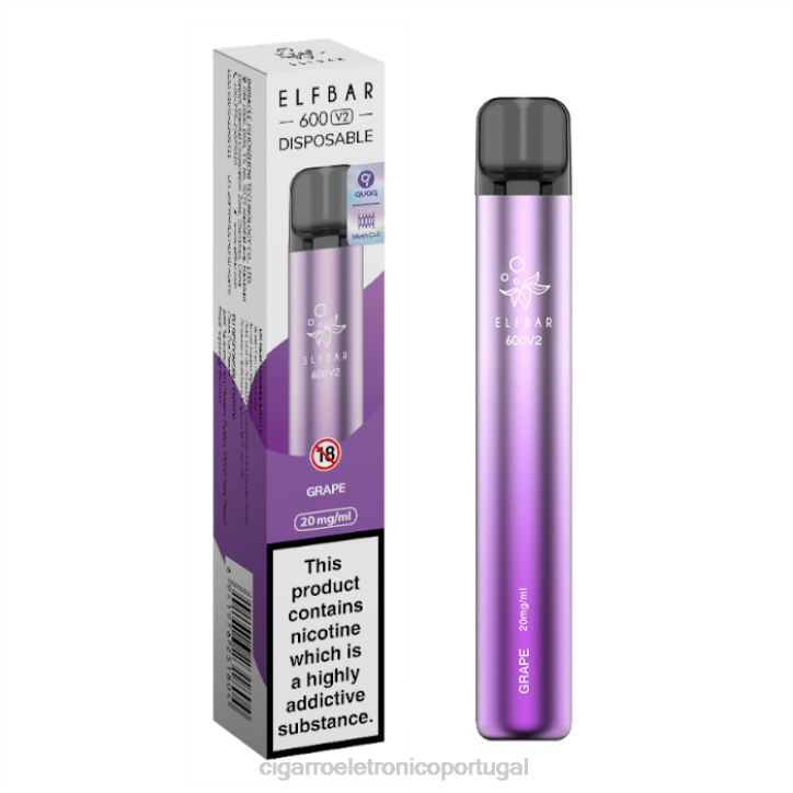 cigarro eletrónico portugal RB64284 uva ELFBAR 600V2 20mg