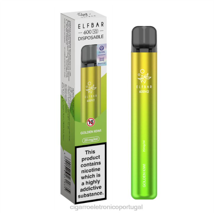 cigarro eletrónico preço portugal RB64283 kiwi dourado ELFBAR 600V2 20mg