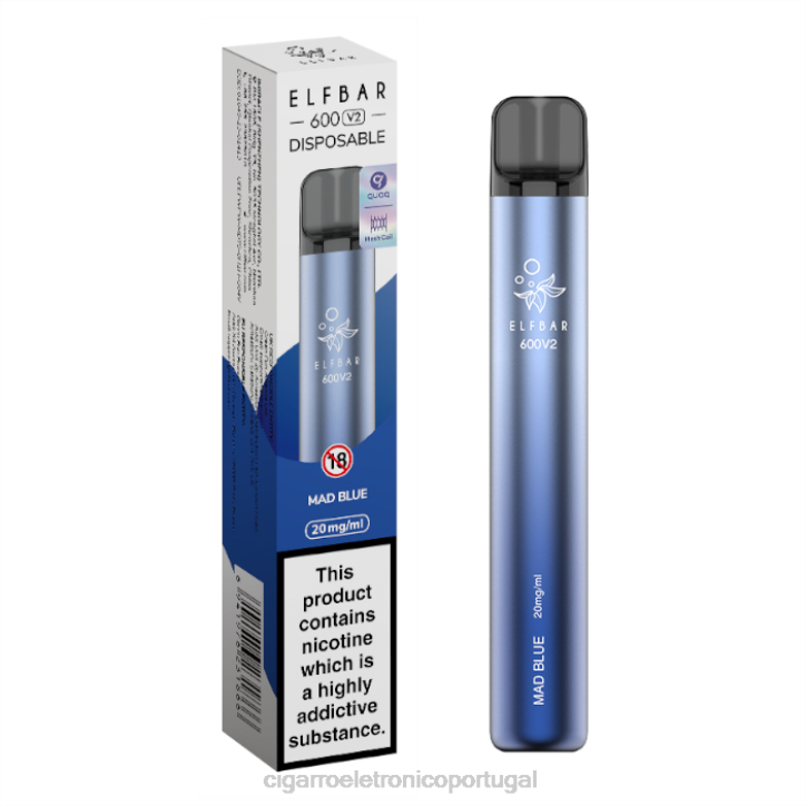 cigarro eletrônico vape RB64288 azul louco ELFBAR 600V2 20mg
