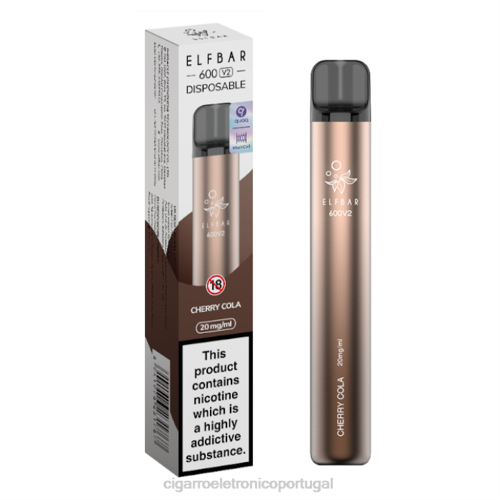 importação cigarro eletrónico portugal RB64280 cola de cereja ELFBAR 600V2 20mg
