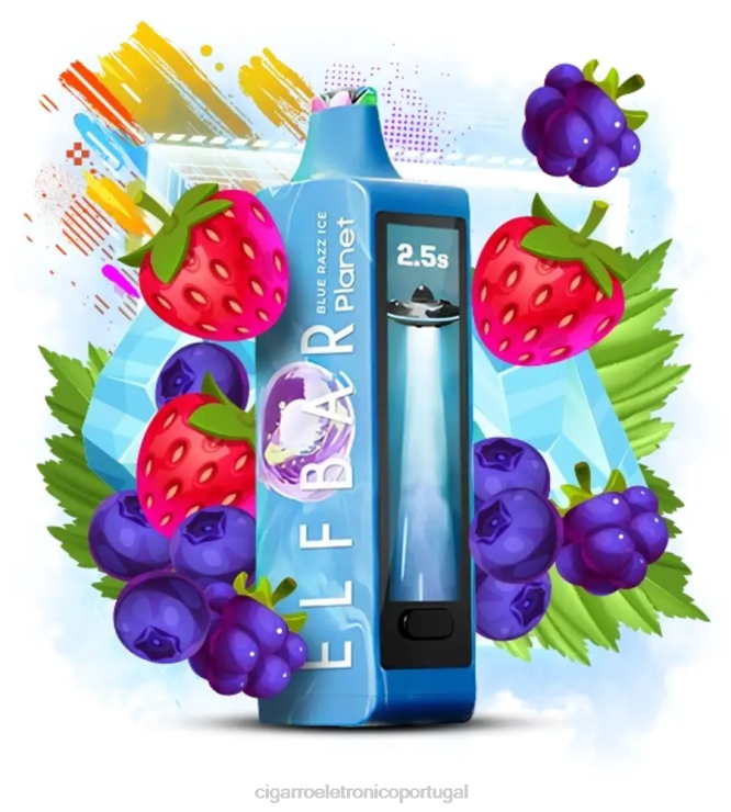 Cigarro Eletrónico Comprar Online - gelo azul Elf Bar Planet 25.000 R880815