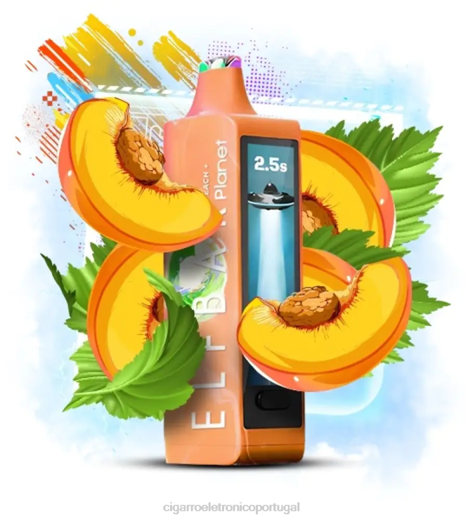 Cigarro Eletrónico Preço Portugal - pêssego Elf Bar Planet 25.000 R880824