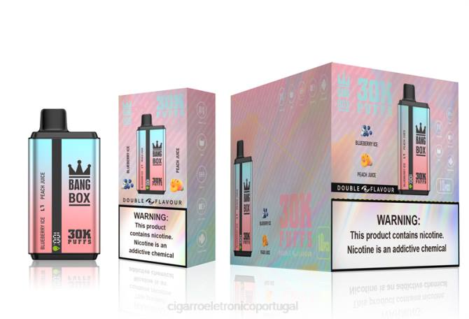 Atacado Vaporizador - Bang Box 30.000 baforadas sabores duplos gelo de mirtilo e suco de pêssego 8T6063