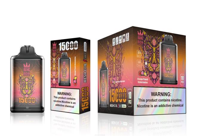 Atacado Vaporizador - Bang Box s1-15000 baforadas manga, pêssego, melancia 8T60107