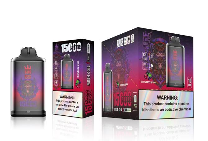 Cigarro Eletrônico - Bang Box s1-15000 baforadas uva morango 8T60111