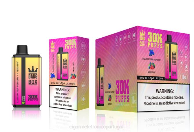 Cigarro Eletrónico Comprar Online - Bang Box 30.000 baforadas sabores duplos mirtilo, framboesa azeda e mistura de frutas 8T6066