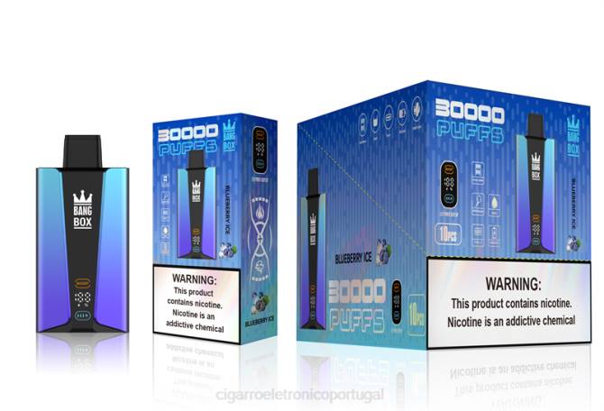 Cigarro Eletrônico Vape - Bang Box Tela inteligente de 30.000 baforadas gelo de mirtilo 8T6079