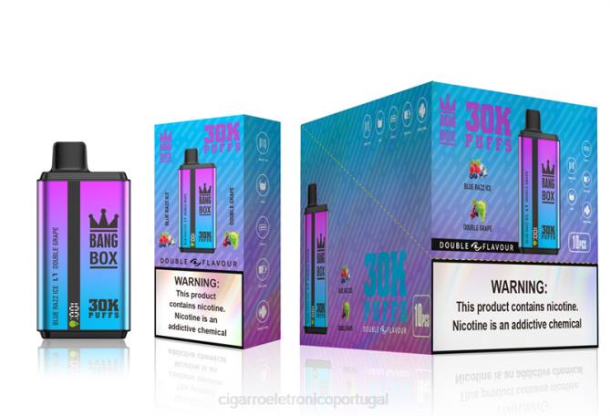 Cigarro Eletronico Atacado - Bang Box 30.000 baforadas sabores duplos gelo razz azul e uva dupla 8T6072
