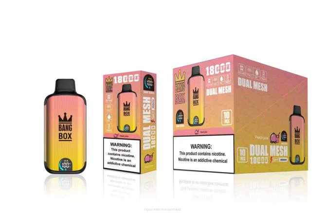 Importação Cigarro Eletrónico Portugal - Bang Box 18.000 baforadas suco de pêssego 8T6091