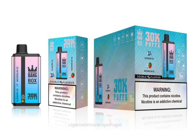Importação Cigarro Eletrónico Portugal - Bang Box 30.000 baforadas sabores duplos gelo de mirtilo e gelo de melancia 8T6069