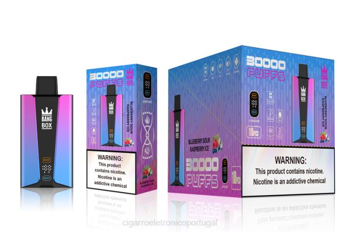 Loja De Cigarro Eletronico Portugal - Bang Box Tela inteligente de 30.000 baforadas gelo de framboesa azeda de mirtilo 8T6081