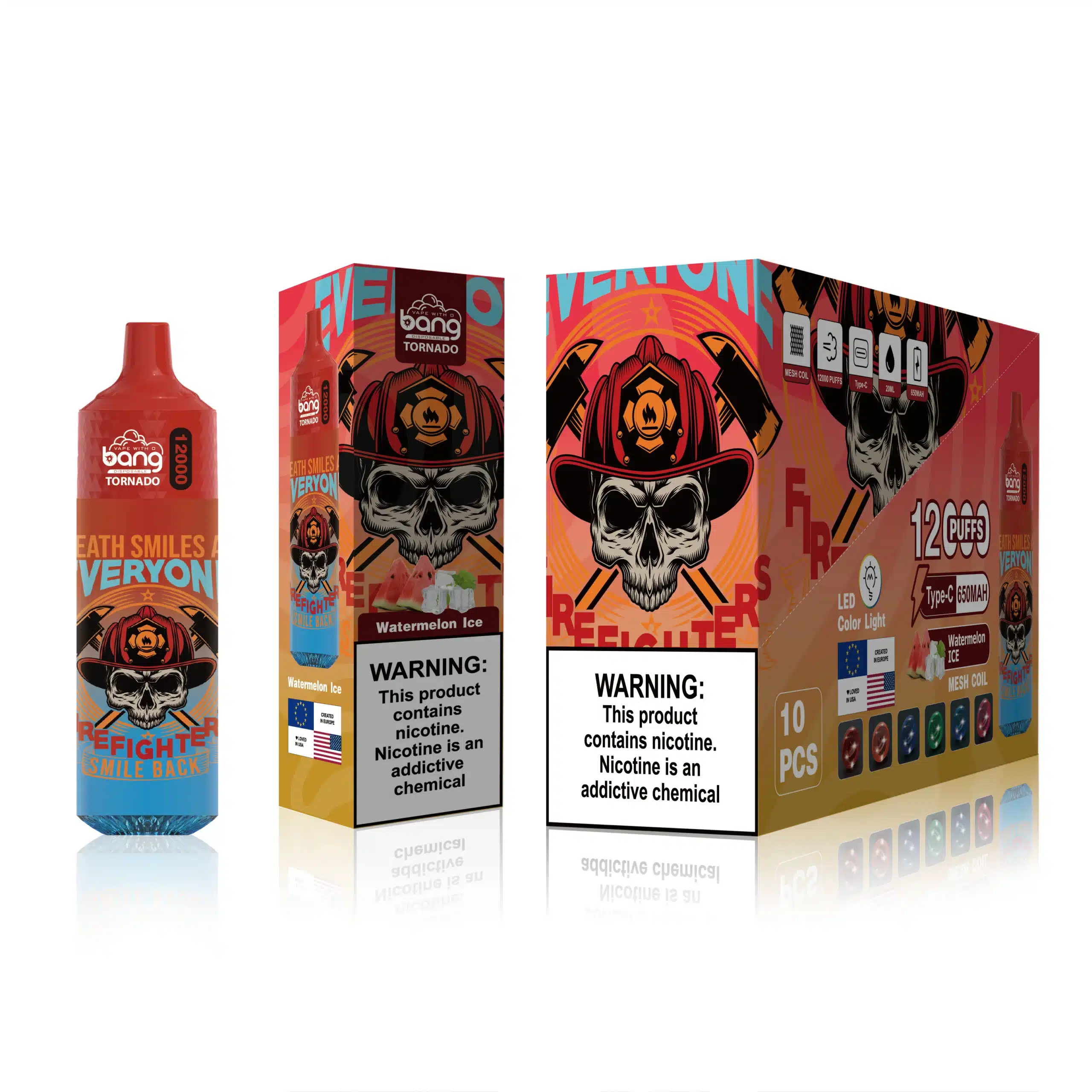 atacado vaporizador RB64122 gelo de melancia Bang Box 12.000 baforadas