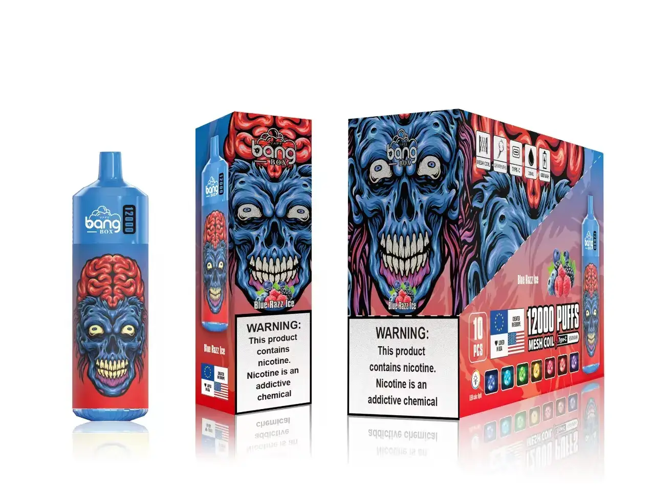 cigarro eletrônico RB64117 gelo azul Bang Box 12.000 baforadas