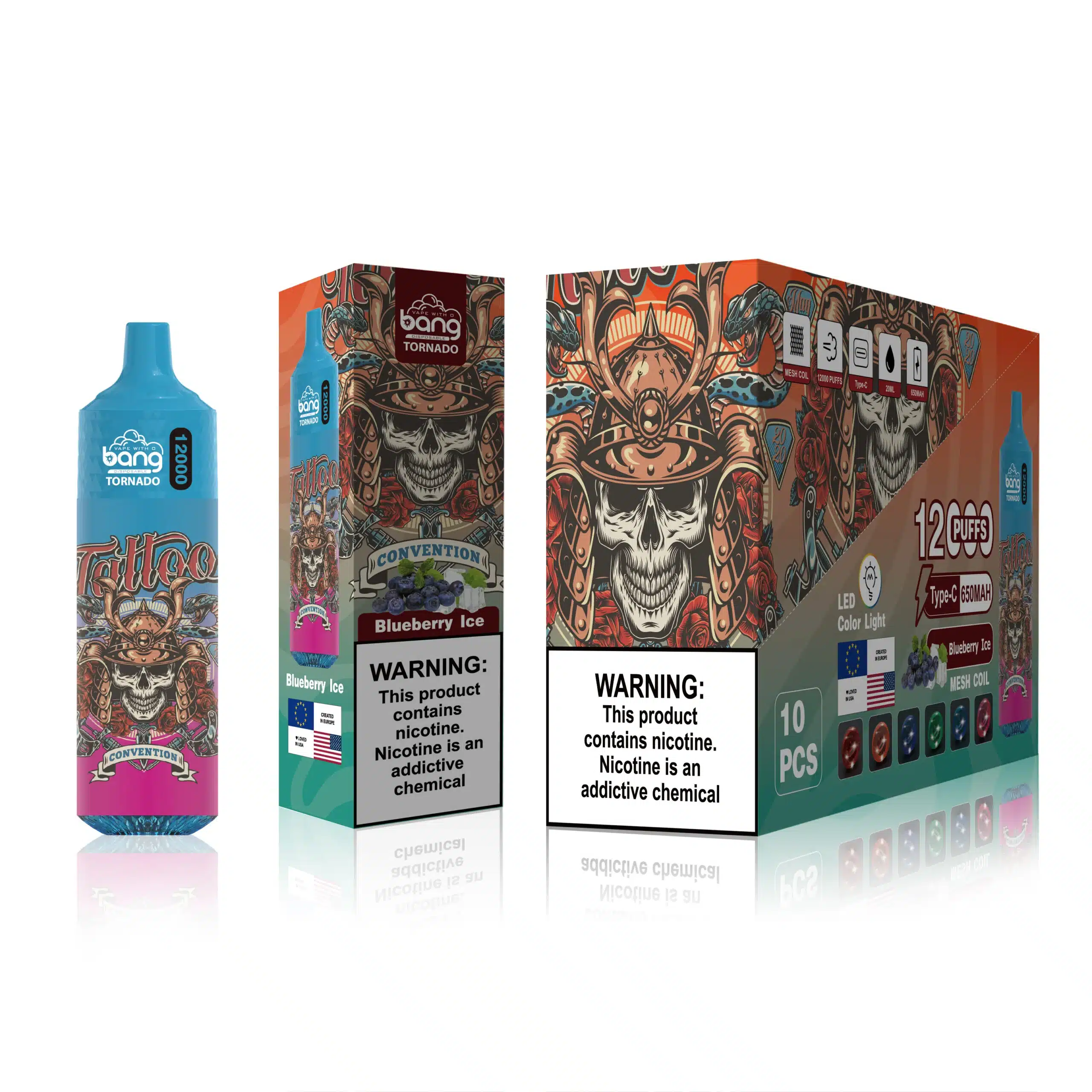 cigarro eletrónico iqos RB64125 gelo de mirtilo Bang Box 12.000 baforadas