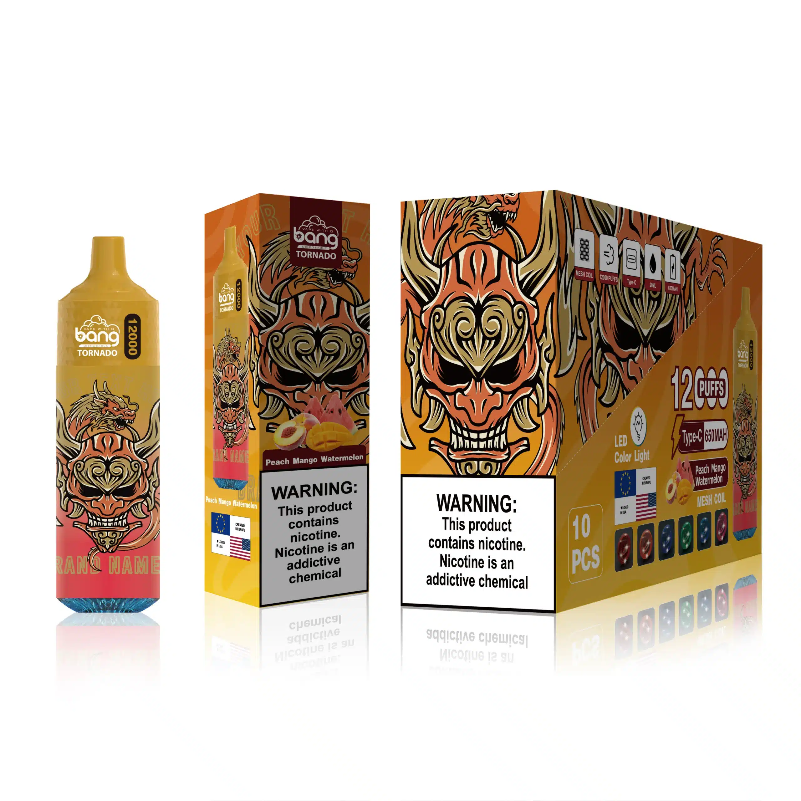 cigarro eletrónico portugal RB64124 melancia manga pêssego Bang Box 12.000 baforadas