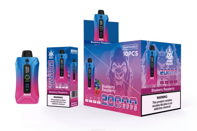 Atacado Vaporizador - Bang Beach Vape de tela inteligente de 20.000 sopros framboesa mirtilo 8T6012