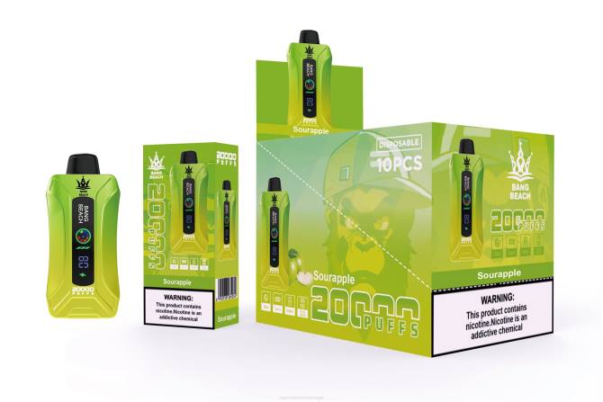 Atacado Vaporizador - Bang Beach Vape de tela inteligente de 20.000 sopros maçã azeda 8T601