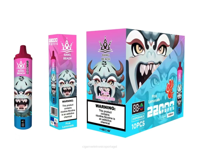 Cigarro Eletrónico Comprar Online - Bang Beach Tela inteligente de 22.000 baforadas limonada rosa 8T6015