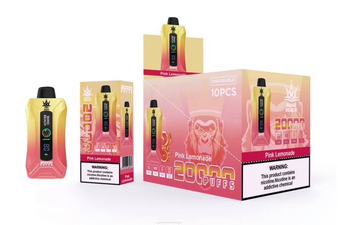 Cigarro Eletrónico Comprar Online - Bang Beach Vape de tela inteligente de 20.000 sopros limonada rosa 8T604