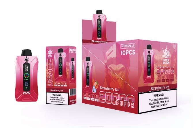 Cigarro Eletrônico Vape - Bang Beach Vape de tela inteligente de 20.000 sopros gelo de morango 8T606
