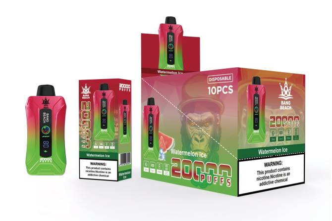 Importação Cigarro Eletrónico Portugal - Bang Beach Vape de tela inteligente de 20.000 sopros gelo de melancia 8T607