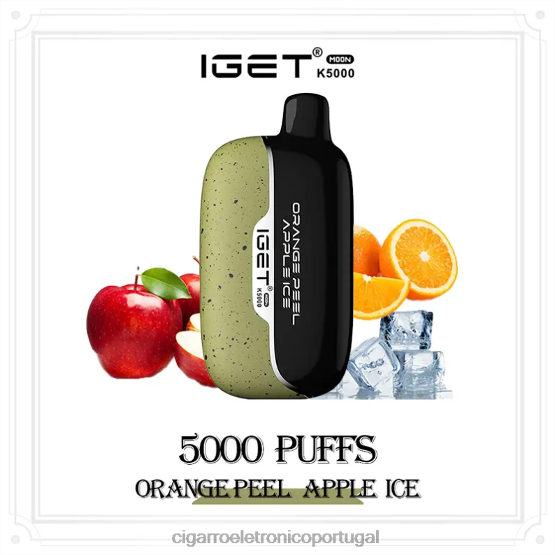 Atacado Vaporizador - IGET Moon k5000 gelo de maçã com casca de laranja 280PF15