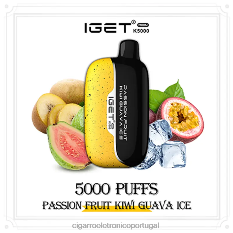 Atacado Vaporizador - IGET Moon k5000 maracujá kiwi goiaba gelo 280PF2