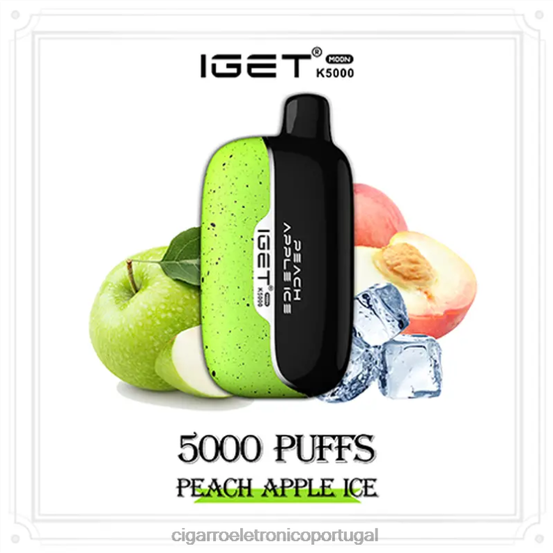 Cigarro Eletrônico - IGET Moon k5000 gelo de maçã e pêssego 280PF7
