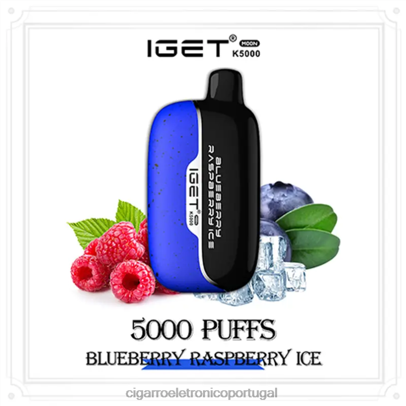 Cigarro Eletrónico Preço Portugal - IGET Moon k5000 gelo de framboesa e mirtilo 280PF3
