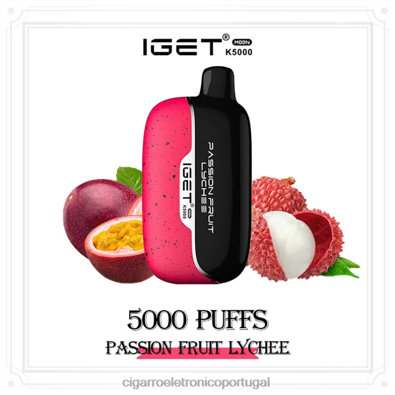 Importação Cigarro Eletrónico Portugal - IGET Moon k5000 lichia de maracujá 280PF10