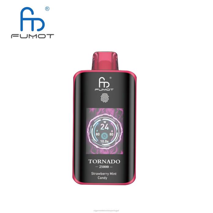 Cigarro Eletrónico Comprar Online - doce de morango e menta Fumot Tornado 25.000 vapores descartáveis VN6L15