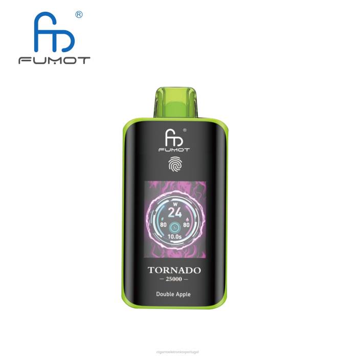 Cigarro Eletrônico - maçã dupla Fumot Tornado 25.000 vapores descartáveis VN6L5
