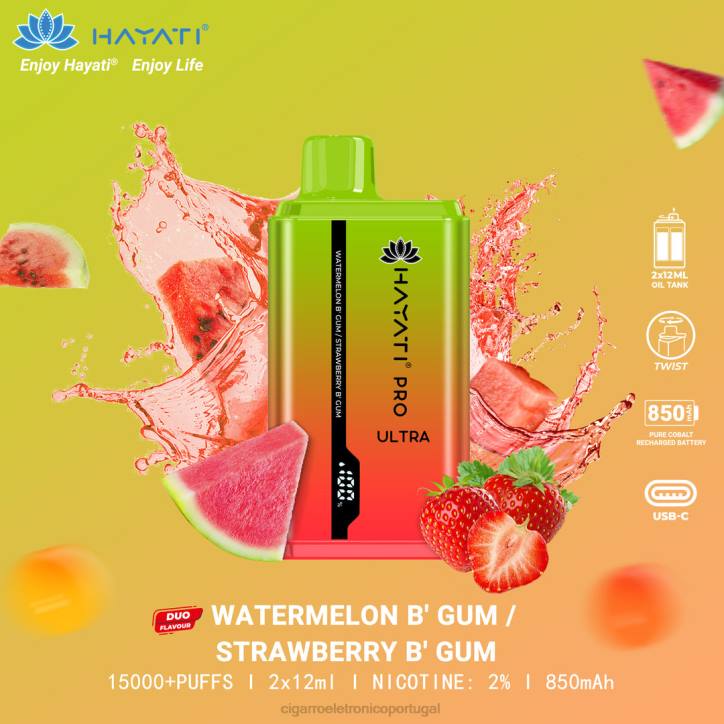 atacado vaporizador RB64232 chiclete de melancia/chiclete de morango Hayati Pro Ultra