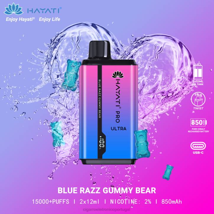 blu cigarro eletrónico portugal RB64199 ursinho de goma razz azul Hayati Pro Ultra