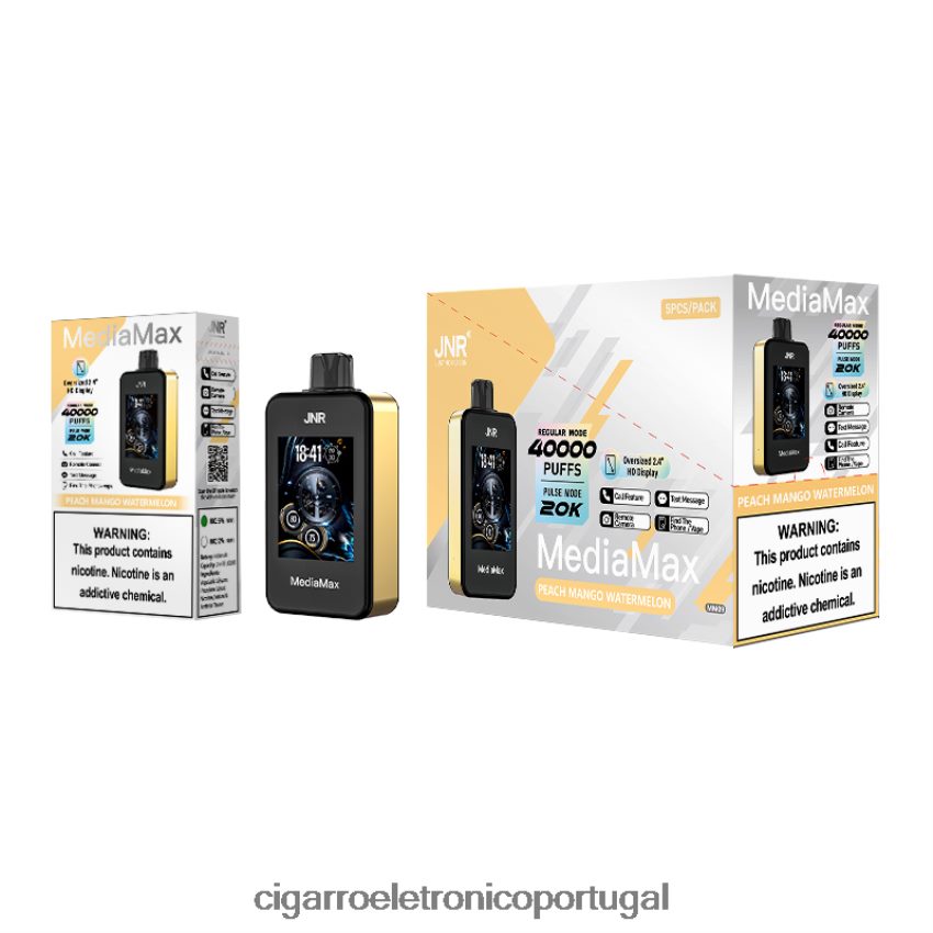 JNR MediaMax 40k sopro J6086815 melancia manga pêssego cigarro eletrónico iqos